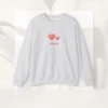 Adored sweatshirt with Gingham heart on Gildan 18000 - Ash Flatlay