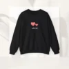 Adored sweatshirt with Gingham heart on Gildan 18000 - Black Flatlay