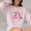 Born to Be Très Chic Sweatshirt with pink stilettos design on Gildan 18000 - Light Pink