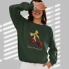 Cheriously Cute Sweatshirt with Cherries & Bow on Gildan 18000 - Forest Green