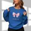 Chic Bow Sweatshirt - Royal