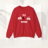 Cute Mom Sweatshirt with cherry and bow design on Gildan 18000 - Red Flatlay