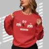 Cute Mom Sweatshirt with cherry and bow design on Gildan 18000 - Red