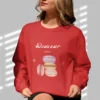 Doceur sweatshirt with macaroon design on Gildan 18000 - Red