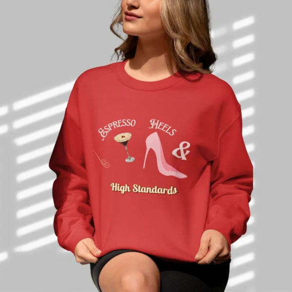 Espresso Heels & High Standards Sweatshirt Red – Gildan 18000