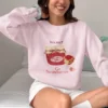 In a Jam? sweatshirt with strawberry jam design on Gildan 18000 - Light Pink