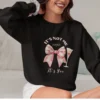 It’s Not Me It’s You sweatshirt with bow and champagne glass design on Gildan 18000 crewneck - Black