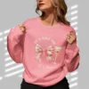 It’s Not Me It’s You sweatshirt with bow and champagne glass design on Gildan 18000 crewneck - Safety Pink