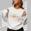 Muse Energy Sweatshirt with bow design on Gildan 18000 - Ash