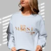 Muse Energy Sweatshirt with bow design on Gildan 18000 - Light Blue
