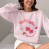 On Top of My Fabulous Day sweatshirt with cherries, lips, and dice design on Gildan 18000 crewneck - Light Pink
