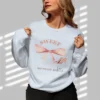 Sweet But Never Subtle bow sweatshirt with pink bow and heels Gildan 18000 crewneck - Light Blue