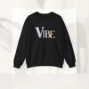 Vibe sweatshirt with bold letters on Gildan 18000 - Black Flatlay