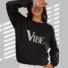 Vibe sweatshirt with bold letters on Gildan 18000 - Black
