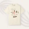 Chasing Calm Tee with cottage girl, geese, florals, and windmill on Comfort Colors 1717 - Ivory Flatlay