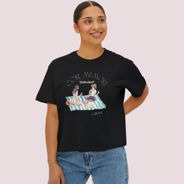 Core Memory Unlocked Aesthetic Tee with picnic design on CC3023 - Black