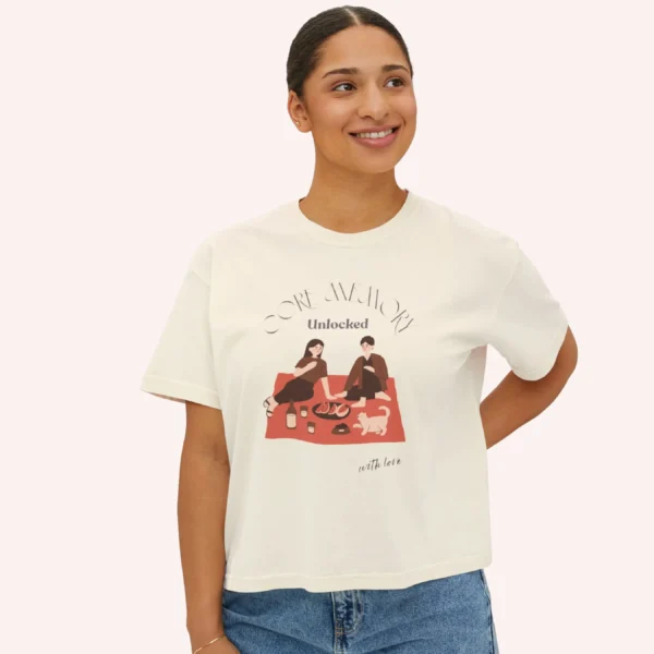 Core Memory Unlocked Aesthetic Tee with picnic design on CC3023 - Ivory