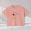 Delicate but deadly cute tee with Cupcake design on CC3023 - Peach Flatlay