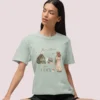 Just Here for the Cozy Tee with cottage and girl illustration on Comfort Colors 1717 - Bay