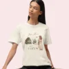 Just Here for the Cozy Tee with cottage and girl illustration on Comfort Colors 1717 - Ivory