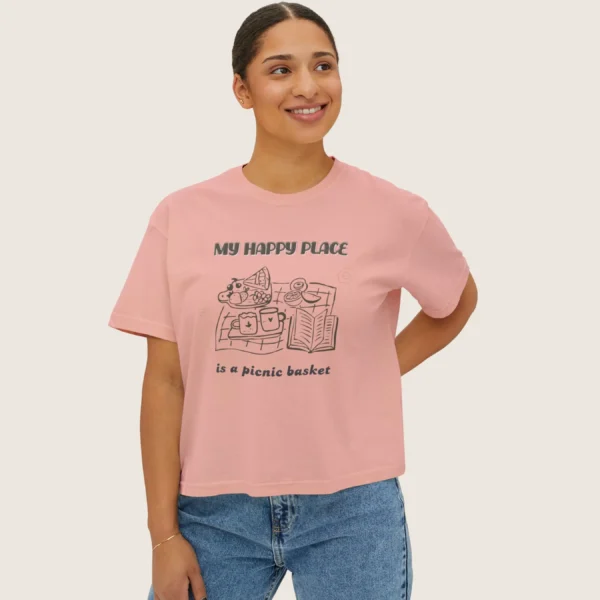 My Happy Place t-shirt with picnic design on CC3023 - Peachy