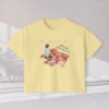 Queen of Picnic Blankets Tee with picnic girl illustration on Comfort Colors 3023 - Butter Flatlay