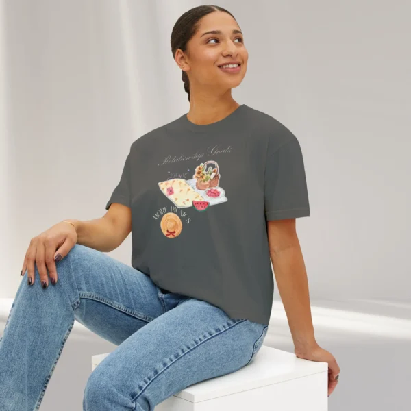 Relationship Goals Tee with picnic design on CC3023 - Pepper Sitting