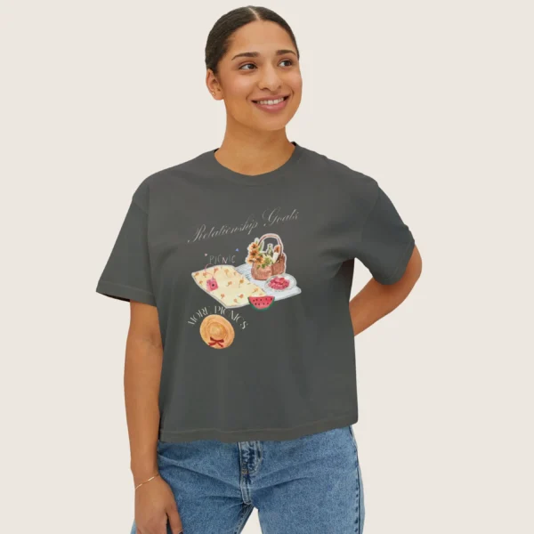 Relationship Goals Tee with picnic design on CC3023 - Pepper