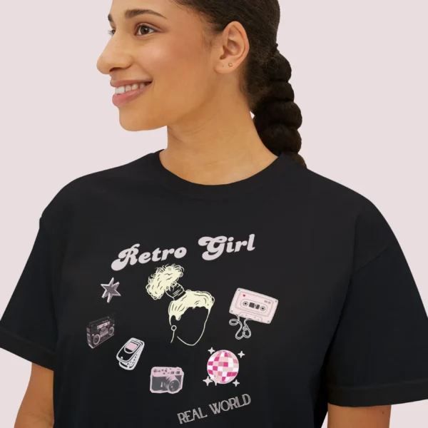 Retro Girl Vintage Aesthetic design on CC3023 - Black Closeup