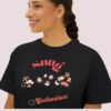 Snug Enthusiast Tee with cozy doodle graphics on Comfort Colors 3023 - Black Closeup