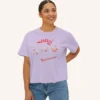 Snug Enthusiast Tee with cozy doodle graphics on Comfort Colors 3023 - Orchid