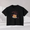 Sweet Escape Tee with pancake stack and berries illustration on Comfort Colors 3023 - Black Flatlay