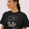 This Feels Like Forever Tee with picnic couple illustration on Comfort Colors 3023 - Black Closeup