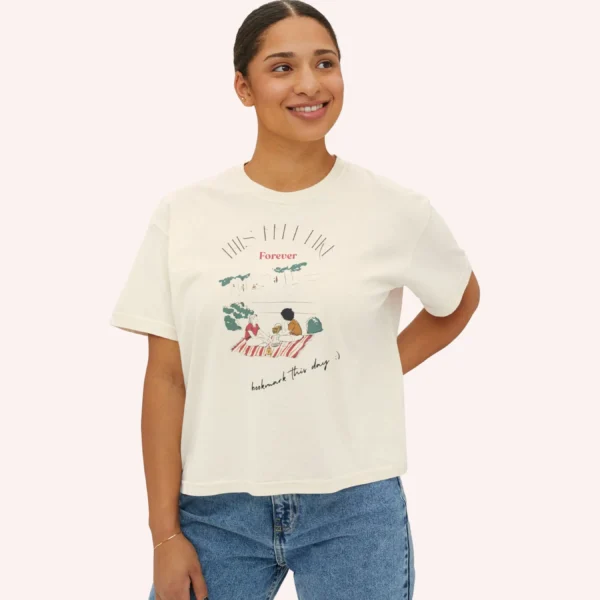 This Feels Like Forever Tee with picnic couple illustration on Comfort Colors 3023 - Ivory
