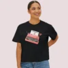 Letters of Love Tee with vintage red typewriter illustration on Comfort Colors 3023 - Black