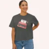 Letters of Love Tee with vintage red typewriter illustration on Comfort Colors 3023 - Pepper