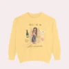Comfort Colors sweatshirt in butter flatly featuring Paris Montmartre vintage aesthetic collage design