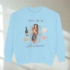 Comfort Colors sweatshirt in chambray flatly featuring Paris Montmartre vintage aesthetic collage design