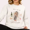 Comfort Colors sweatshirt in white featuring Paris Montmartre vintage aesthetic collage design