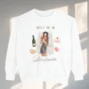 Comfort Colors sweatshirt in white flatly featuring Paris Montmartre vintage aesthetic collage design