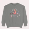 Stolen Hearts Parisian Style Comfort Colors sweatshirt – romantic French graphic crewneck by Bhoomkins - Grey Flatlay