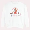 Stolen Hearts Parisian Style Comfort Colors sweatshirt – romantic French graphic crewneck by Bhoomkins - White Flatlay