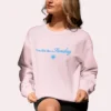 You Felt Like a Sunday embroidered Gildan 18000 sweatshirt by Bhoomkins - Light Pink
