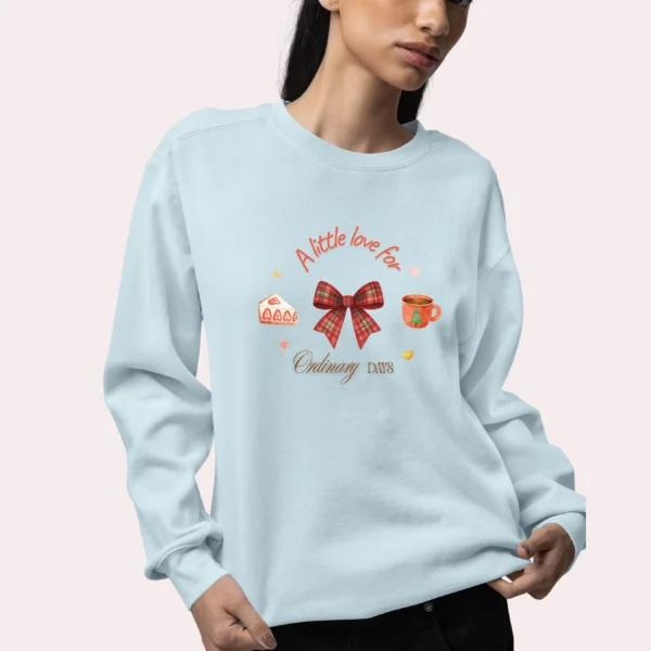 A little Love for Ordinary Days Comfort Colors graphic sweatshirt by Bhoomkins - Chambray