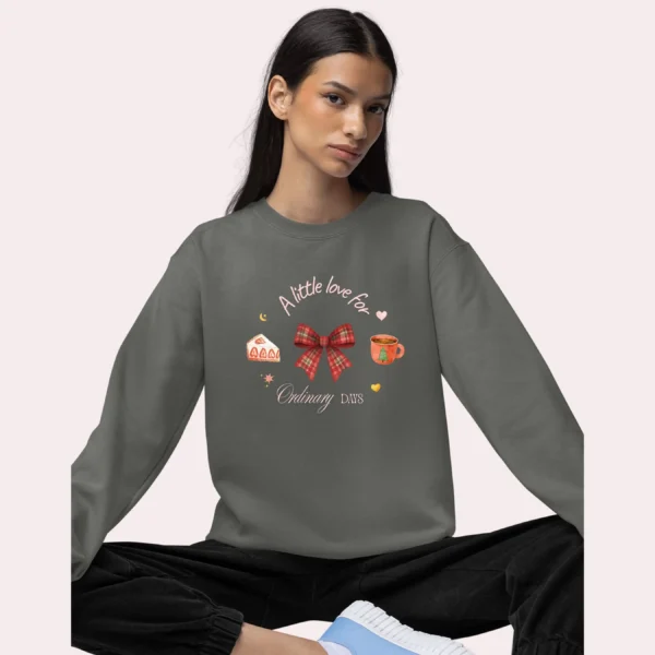 A little Love for Ordinary Days Comfort Colors graphic sweatshirt by Bhoomkins - Pepper