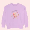 Collecting quiet Joys Comfort Colors graphic sweatshirt by Bhoomkins - Orchid Flatlay