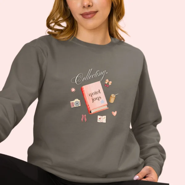 Collecting quiet Joys Comfort Colors graphic sweatshirt by Bhoomkins - Pepper