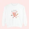 Collecting quiet Joys Comfort Colors graphic sweatshirt by Bhoomkins - White Flatlay